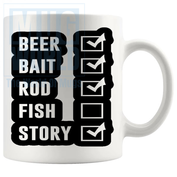 Beer Bait Rod Fish Story Mug