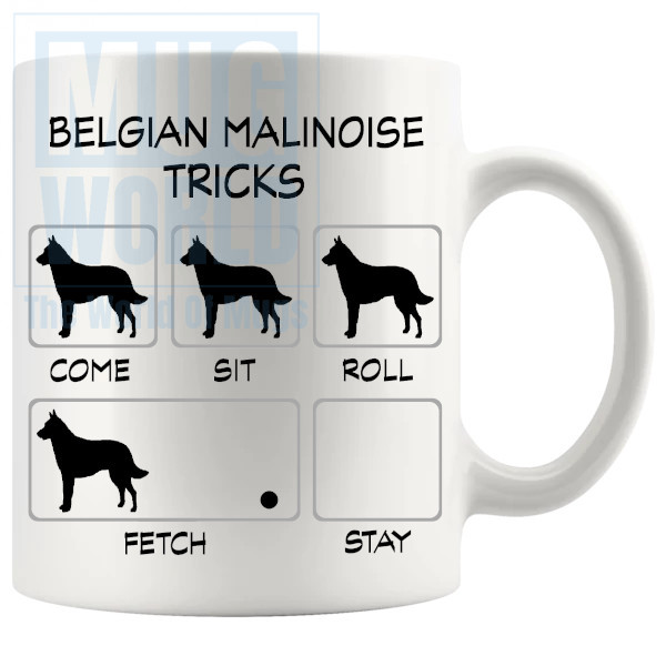 Belgian Malinoise Tricks Mug - Novelty Handmade Gifts