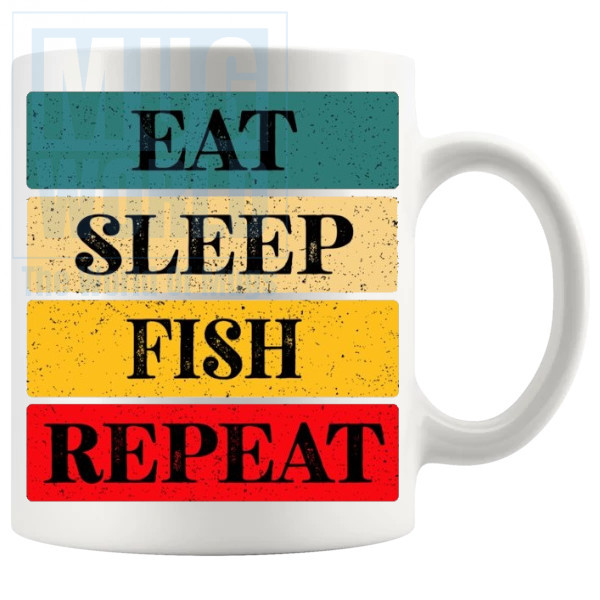 Eat Sleep Fish Repeat Mug v2