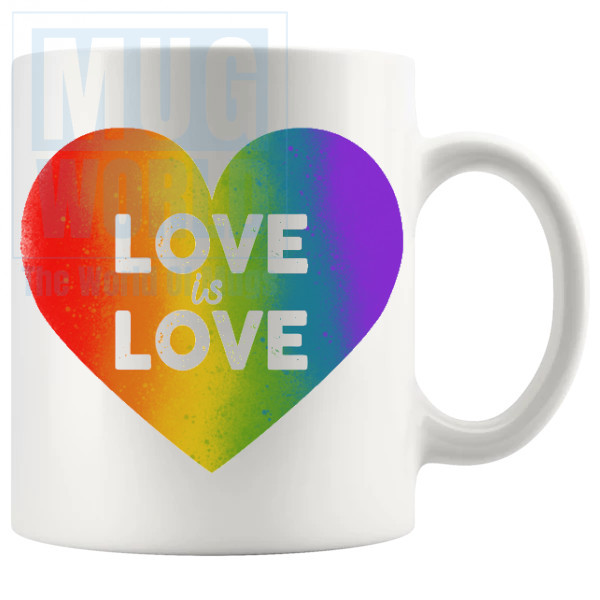 Love Is Love Heart LGBTQ Mug