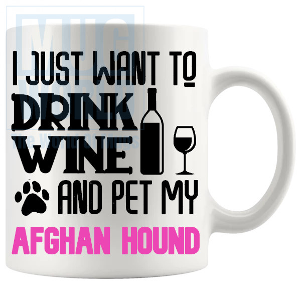 Pet My Afghan Hound Mug In Pink