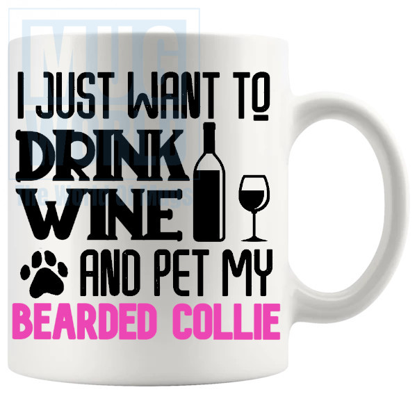 Pet My Bearded Collie Mug In Pink