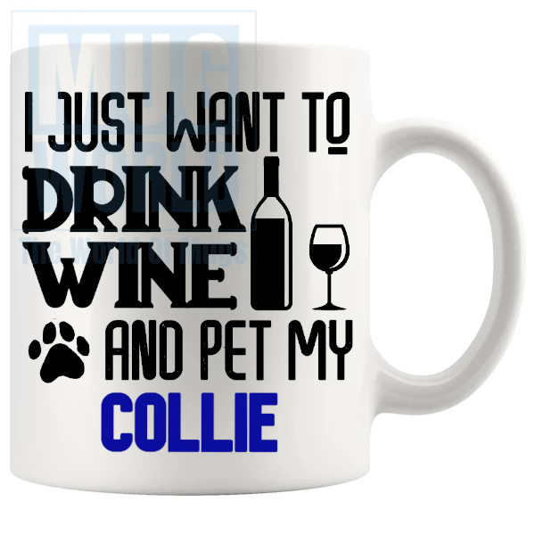 Pet My Collie Mug In Blue