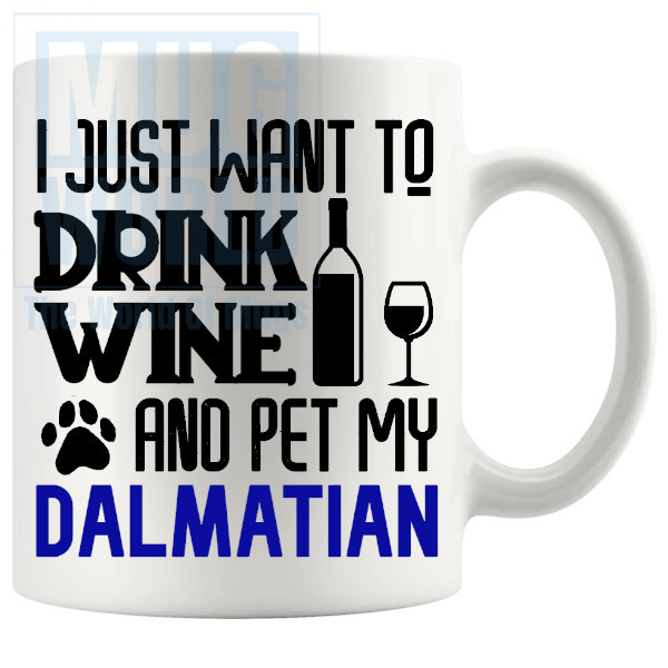 Pet My Dalmatian Mug In Blue