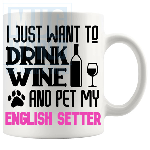 Pet My English Setter Mug In Pink