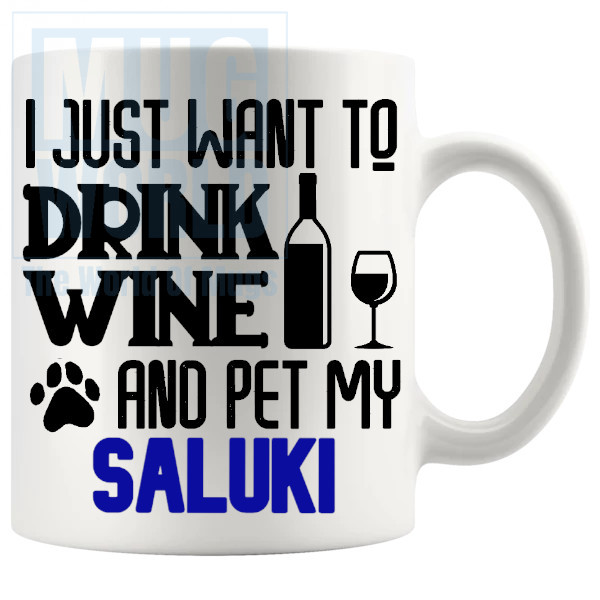 Pet My Saluki Mug In Blue