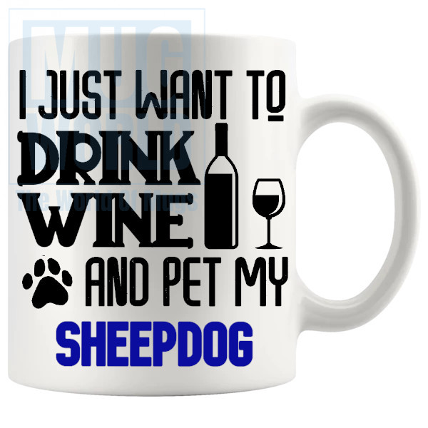 Pet My Sheepdog Mug In Blue