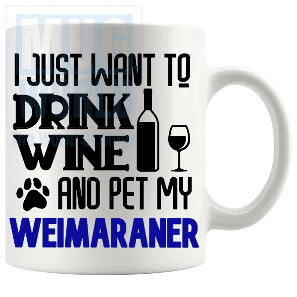 Pet My Weimaraner Mug In Blue