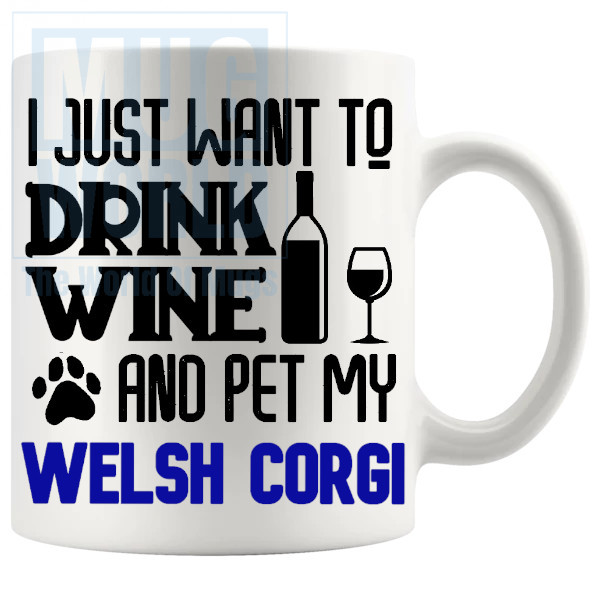 Pet My Welsh Corgi Mug In Blue