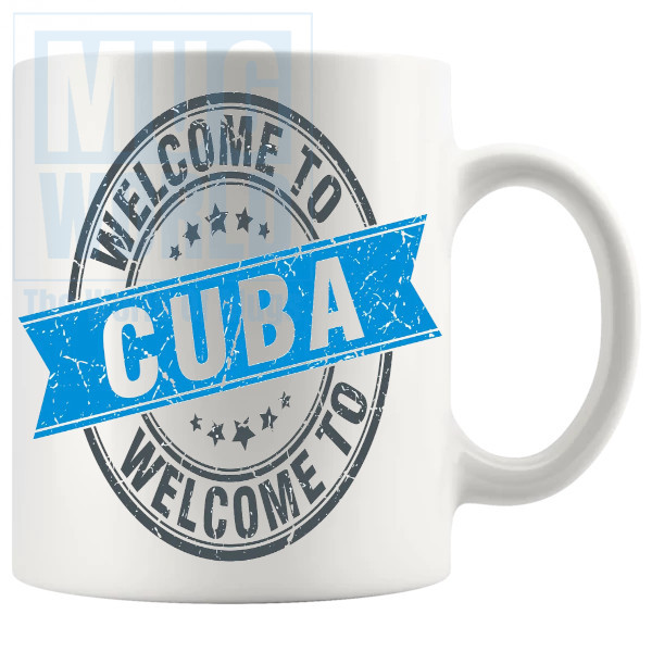 Welcome To Cuba Mug In Blue