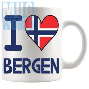 I Love Bergen Mug Novelty Norwegian Gift Mug For Anyone Who Loves Norway And Its Idyllic Locations