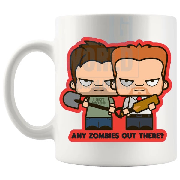 Any Zombies Out There Mug shown with handle on the left