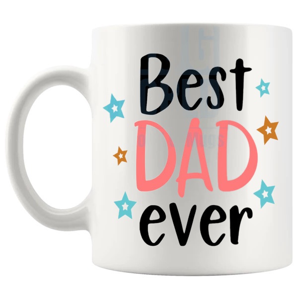 Best Dad Ever Mug Design 2 dad gift shown with handle on the left