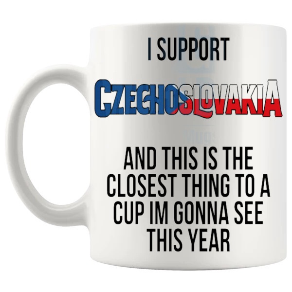 Czechoslovakia Closest Thing To A Cup Mug funny unofficial football supporter gift shown with handle on the left