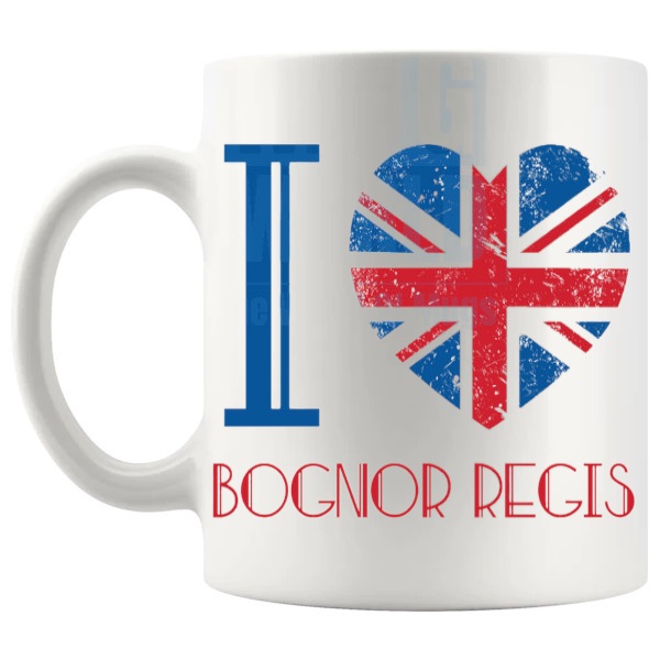 I LOVE BOGNOR REGIS MUG left handle
