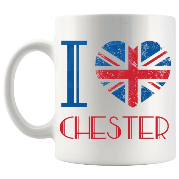 I LOVE CHESTER MUG left handle