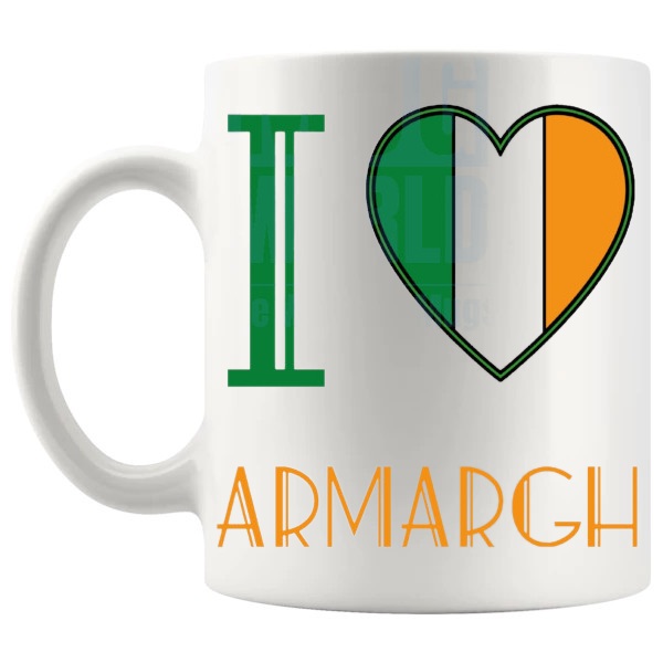 I Love Armargh Mug left handle