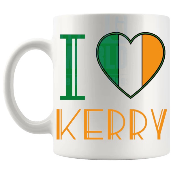 I Love Kerry Mug left handle