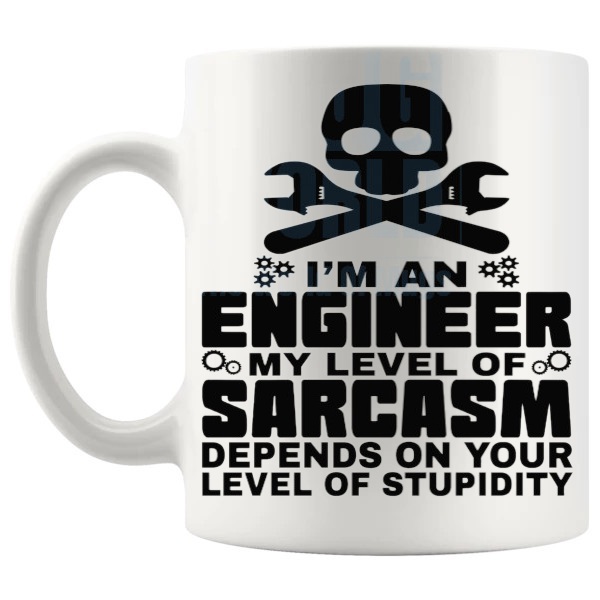 I'm An Engineer Mug funny gift for engineers and engineering students shown with handle on the left
