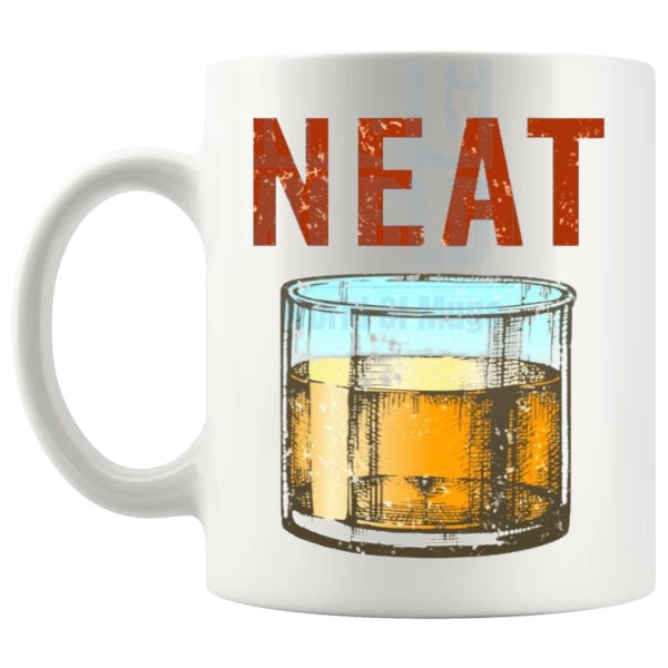 Neat Whisky mug funny whisky gift shown with handle on the left
