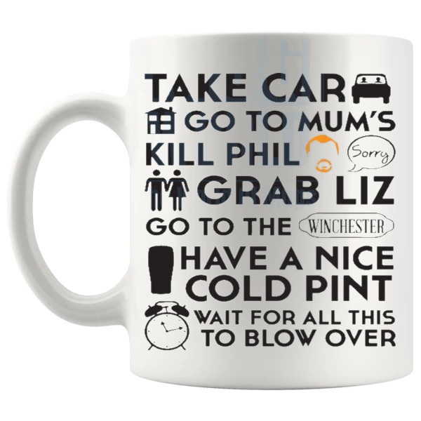 The Winchester Plan Mug shown with handle on the left