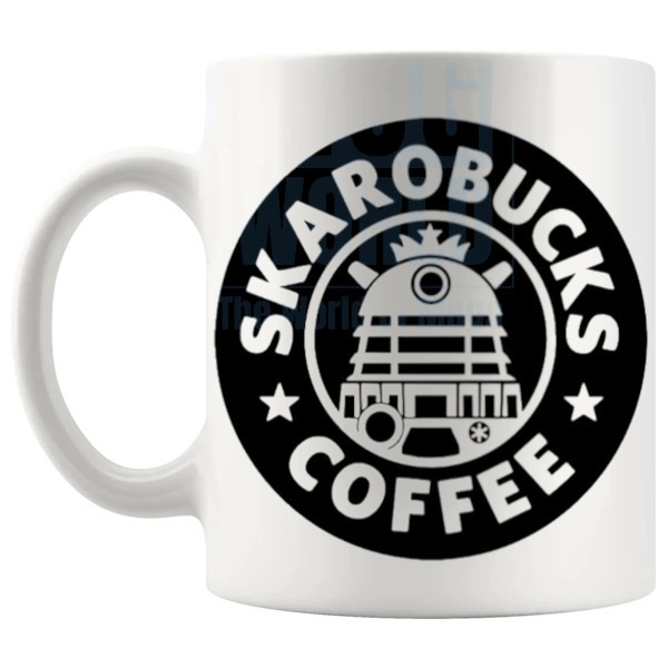Skarobucks Coffee Style 2 Mug fan inspired coffee lover gift shown with handle on the left