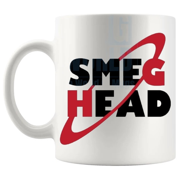 Smeg Head Mug shown with handle on the left