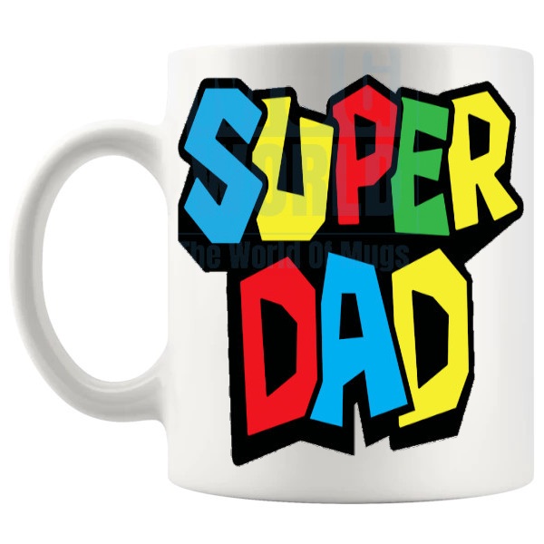 Super Dad Mug left handle