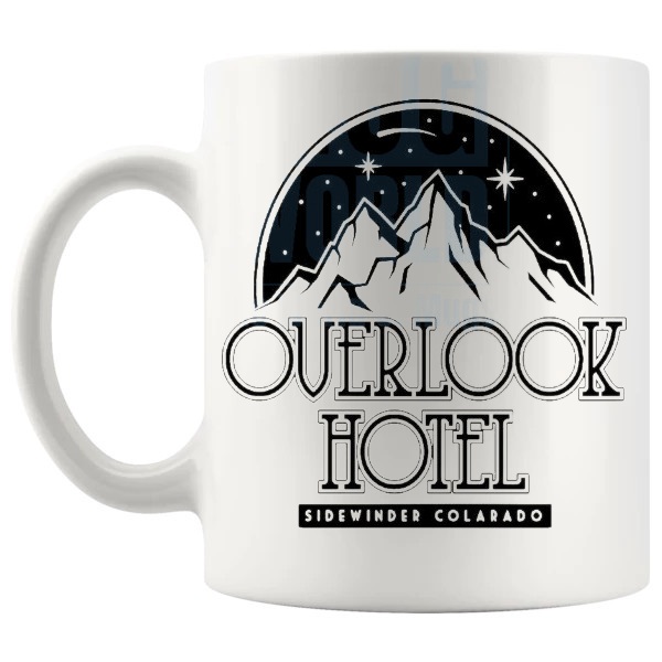 The Overlook Hotel Mug shown with handle on the left