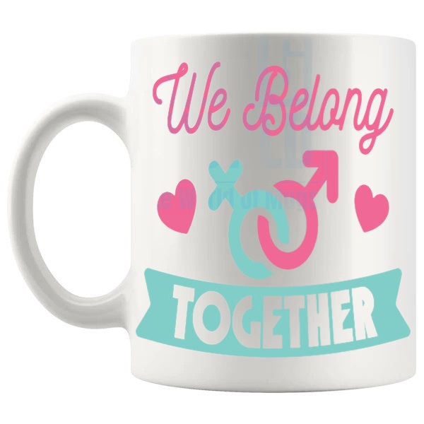 We Beelong Together Mug v1 cute bee couple gift mug shown with handle on the left