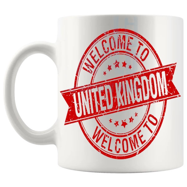 Welcome To United Kingdom Mug left handle