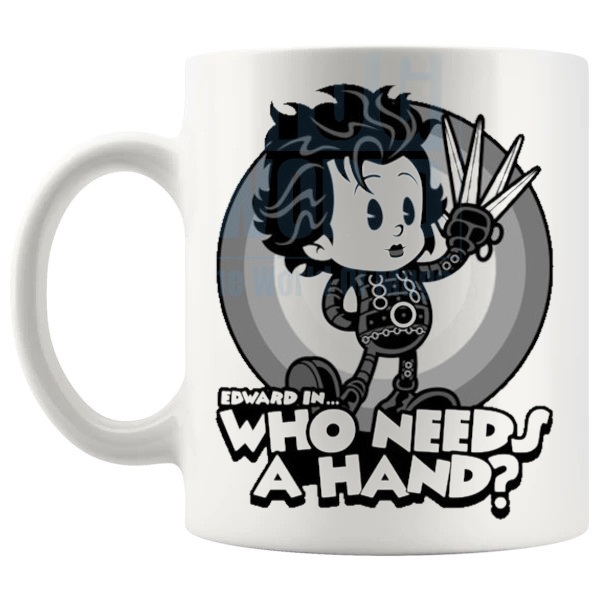 Edward In Who Needs A Hand Mug shown with handle on the left