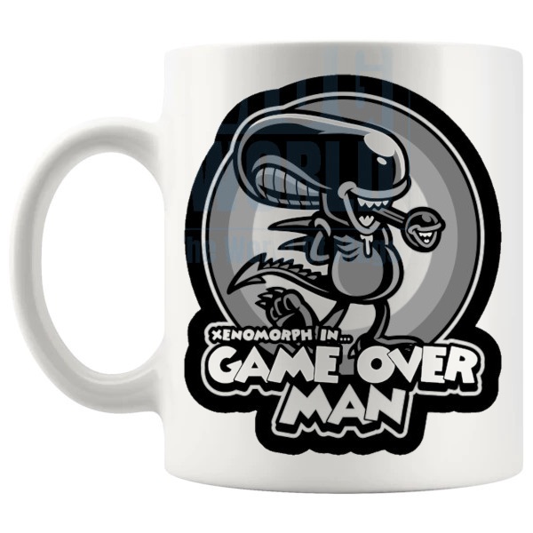 Xenomorph In Game Over Man Mug shown with handle on the left