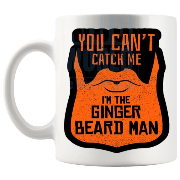 Ginger Beardman Mug funny redhead beard gift shown with handle on the left