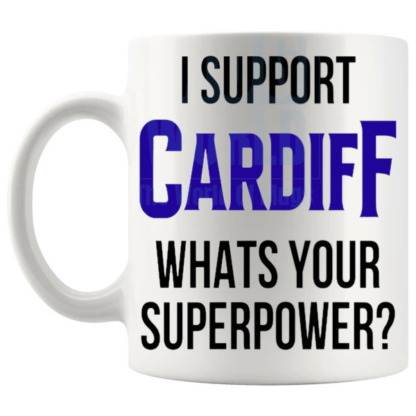 cardiff fans superpower mug left handle
