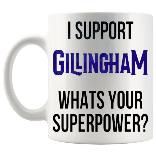 gillingham fans superpower mug left handle