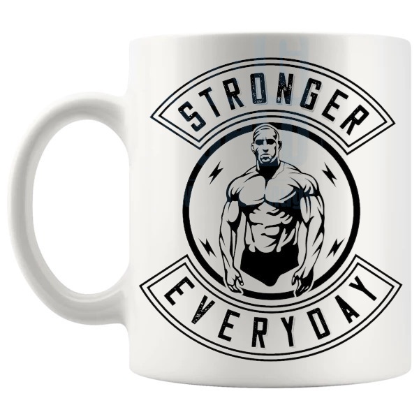 Stronger Everyday Mug shown with handle on the left