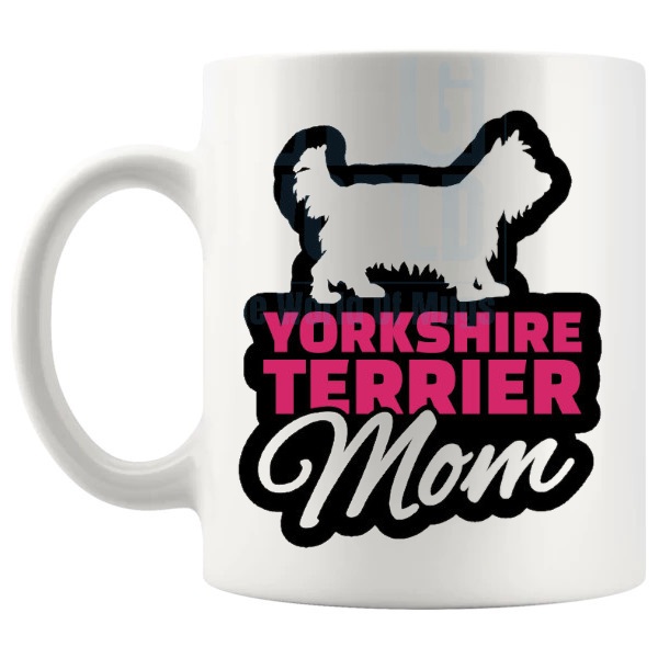 Yorkshire Terrier Mom Mug No. 2 Yorkie dog lover gift shown with handle on the left