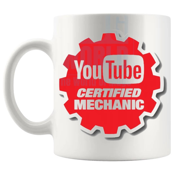 youtube certified mechnic Mug 1 left handle